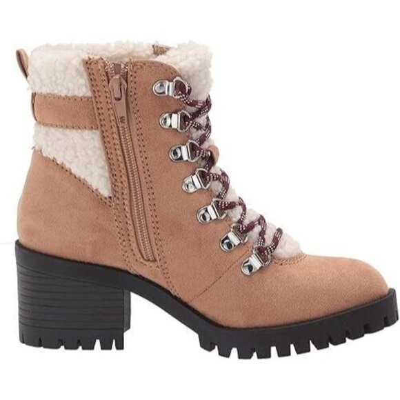 Madden Girl Women's Hayess Faux Fur Fashion Boot Sand Fabric Size US 8 - Picture 3 of 8